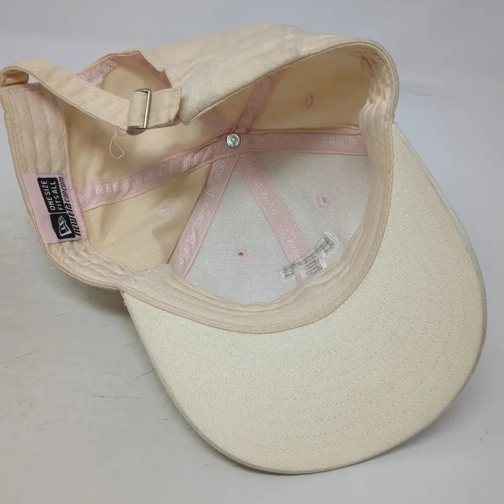 New Era Baseball Cap Beige One Size Slideback Plaid T Logo Pink Accents Hat